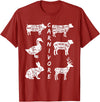 The Carnivore Carnivore - Cow Pig Duck Lamb Rabbit Deer T-Shirt - Cranberry Red