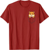 Funny Hamster Peeking in Pocket Animal Lover Men Women Kids T-Shirt - Cranberry Red