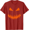 Halloween Designs. Pumpkin Jack O Lantern Scary Face Halloween Costume Graphic T-Shirt - Cranberry Red