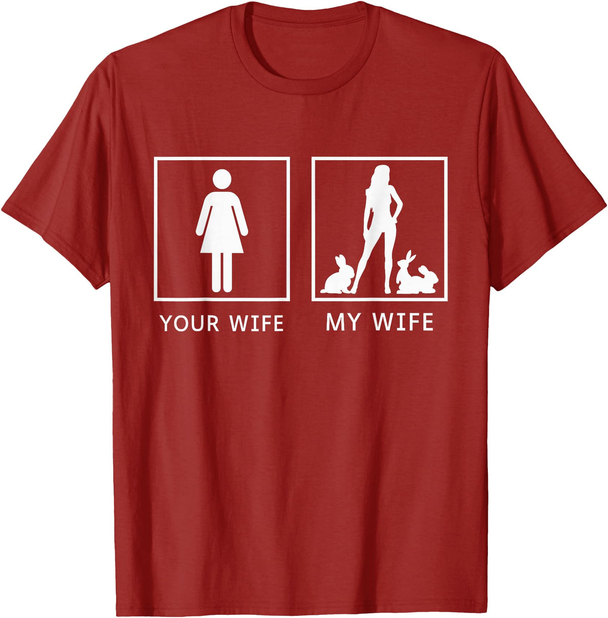 Your Wife My Wife Bunny Rabbit T-Shirt in Cranberry Red