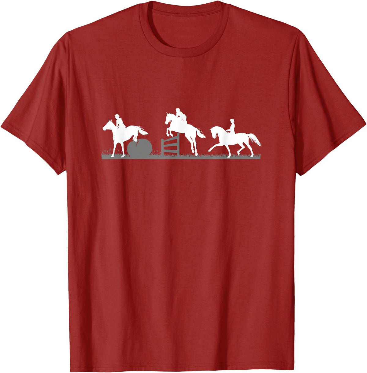 Horse Jumping and Eventing Horses Tee's Event Horses T-Shirt Horse Jumping and Dressage T-Shirt - Cranberry Red