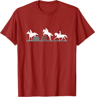 Horse Jumping and Eventing Horses Tee's Event Horses T-Shirt Horse Jumping and Dressage T-Shirt - Cranberry Red
