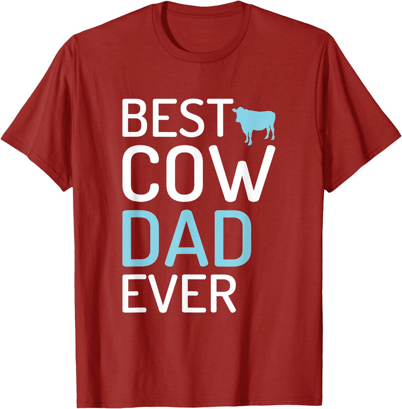 Cow Farmer Gifts Best Cow Dad Ever Cow Lover T-Shirt - Cranberry Red