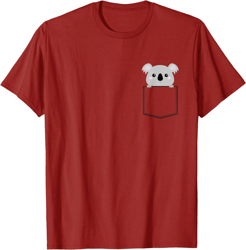 Pocket Koala Shirts Pocket Koala Bear T-Shirt - Cranberry Red