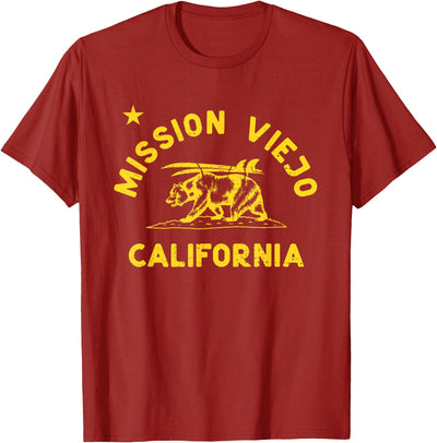 Mission Viejo California Beach Flag Bear Surf CA Vintage for Men Women T-Shirt