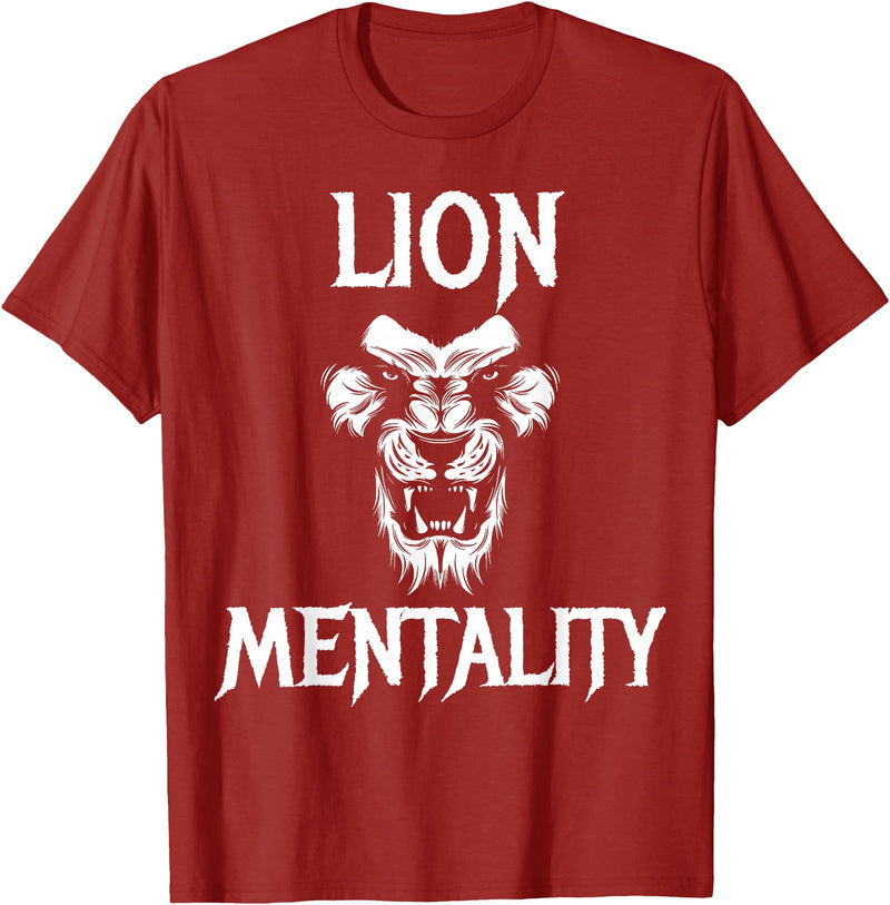 Lion Judah Shirts Animal Tees Lion Mentality Animal T-Shirt King Tees T-Shirt - Cranberry Red
