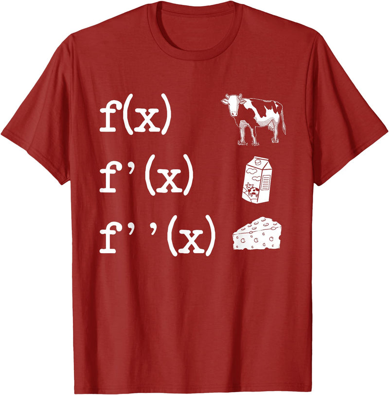 Cute Math Gifts Calculus Nerd Accessories & Stuff Funny Math Teacher Art For Men Women Cow Milk Cheese Formula T-Shirt -