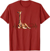 Giraffic print shirt Birthday Giraffe Heartbeat Shirt for Woman Man Kids T-Shirt - Cranberry Red