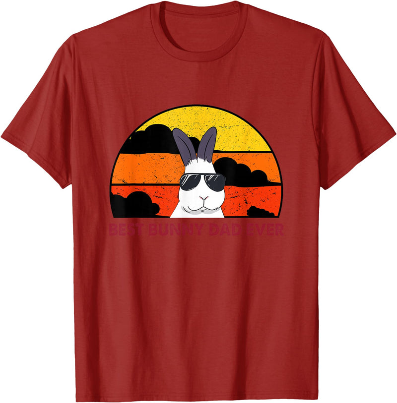 Best Bunny Dad Ever Rabbit Jumper - Dad T-Shirt in Cranberry Red