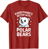 The Cute Animal Apparel Company Cute Polar Bear Lover Adults or Kids Boys Girls Polar Bears T-Shirt - Cranberry Red