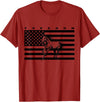 BASBO American Flag Horseback Riding Apparel - Horse T-Shirt - Straight - Cranberry Red