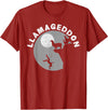 Funny Llama Tshirts for Farm Pet Animal Fans Funny Llamageddon T-Shirt for Llama Barnyard Lovers T-Shirt - Cranberry Red