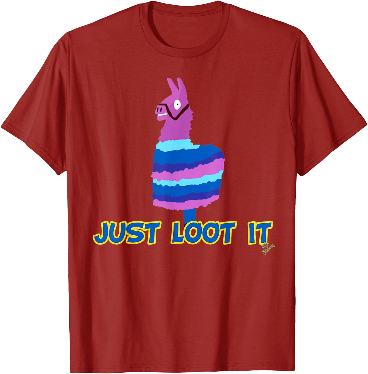 gamer shirts by jean olivier Funny llama outfit gamer outfit just loot it T-Shirt - Cranberry Red