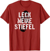 Bear Daddy Leck Meine Stiefel Lick My Boots German Gay Leather T-Shirt T-Shirt - Cranberry Red