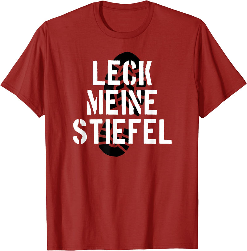 Bear Daddy Leck Meine Stiefel Lick My Boots German Gay Leather T-Shirt T-Shirt - Cranberry Red