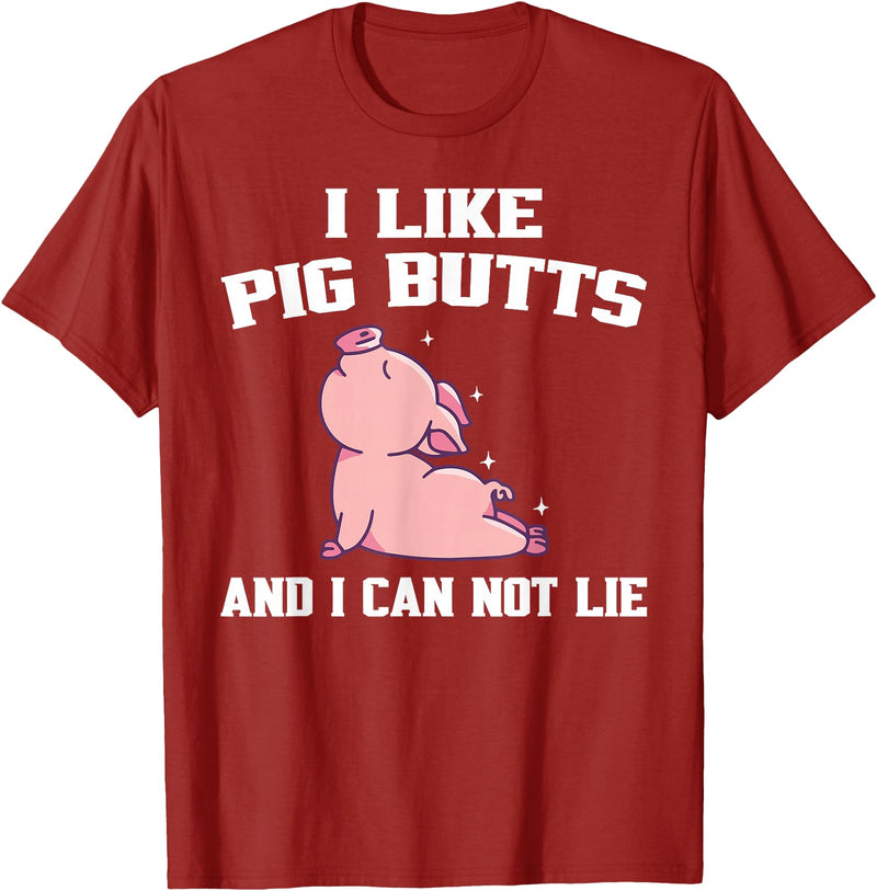 BBQ Idea Funny I Like Pig Butts And I Can Not Lie T-Shirt - Cranberry Red