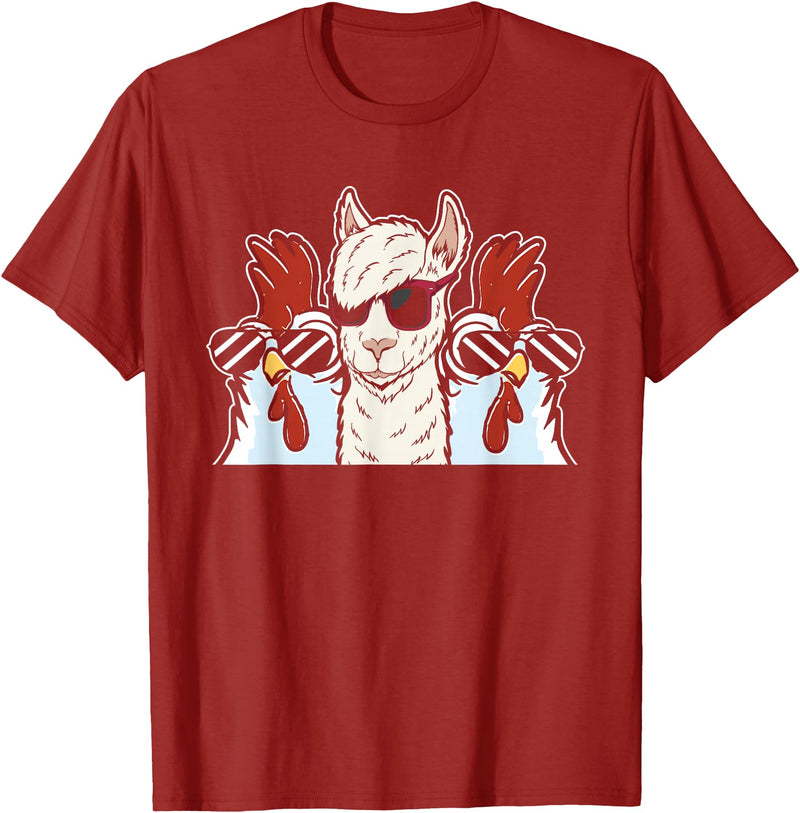 Llama Gifts & Accessories Chicken Llama Cool Alpaca - Lamaist Animal Llama T-Shirt - Cranberry Red