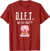 Drink Eat Enjoy Weight Gain Worry Diet Later CLR D.I.E.T. Did I Eat That Hungry Food Pig Pizza Buffet Novelty T-Shirt - Cranberry Red
