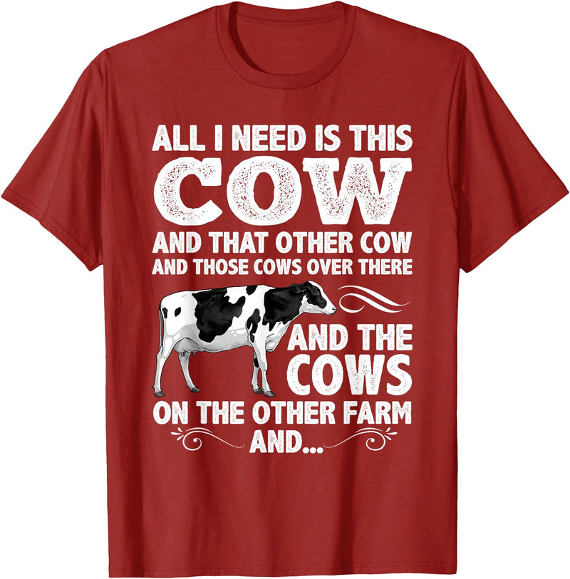 Cow Gift Cow Lover Accessories Cattle Farmer Stuff Funny Dairy Cow Design For Men Women Heifer Cattle Farmers T-Shirt -