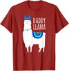 Mama Llama Lover Gifts by Memme Daddy Llama Gift Shirt for Men, Dad T-Shirt - Cranberry Red