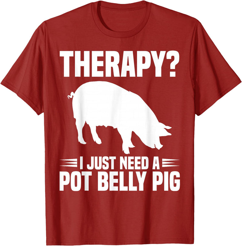 Pot Belly Pig Owner Clothing Pig Harness and Leash Pot Belly Pig Owner Food Toys Supplies Pot Belly Pig Mom T-Shirt - Cranberry Red