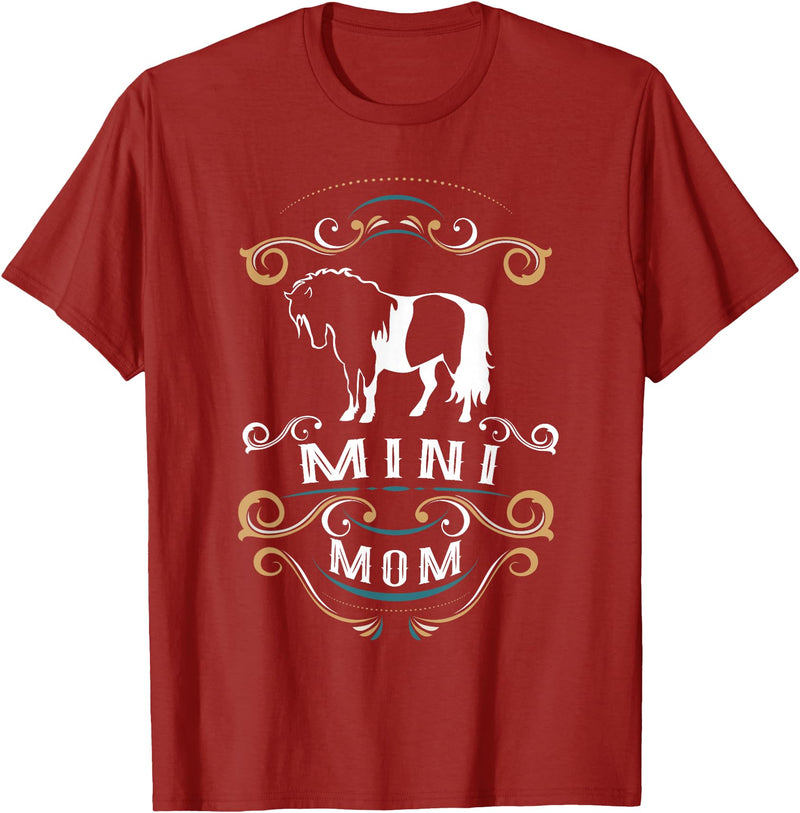 NIckerStickers Mini Mom | Trending Miniature Horse T-Shirt - Cranberry Red