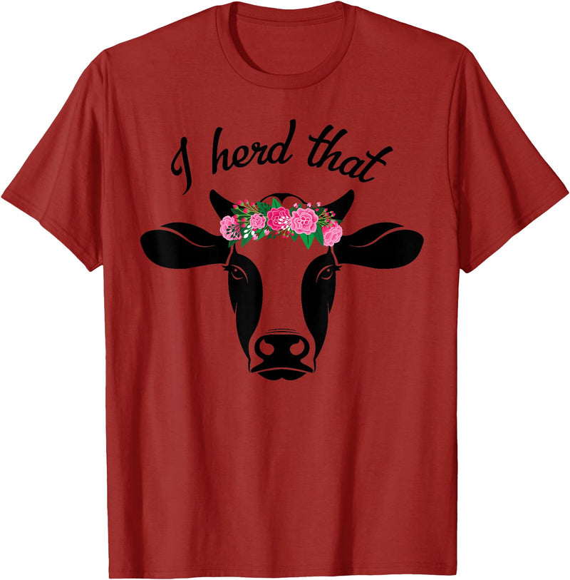 I Herd That Hanging with My Heifers Tshirt Co. I Herd That Shirt Cow Lover Gift Funny Cow T Shirt T-Shirt - Cranberry Red