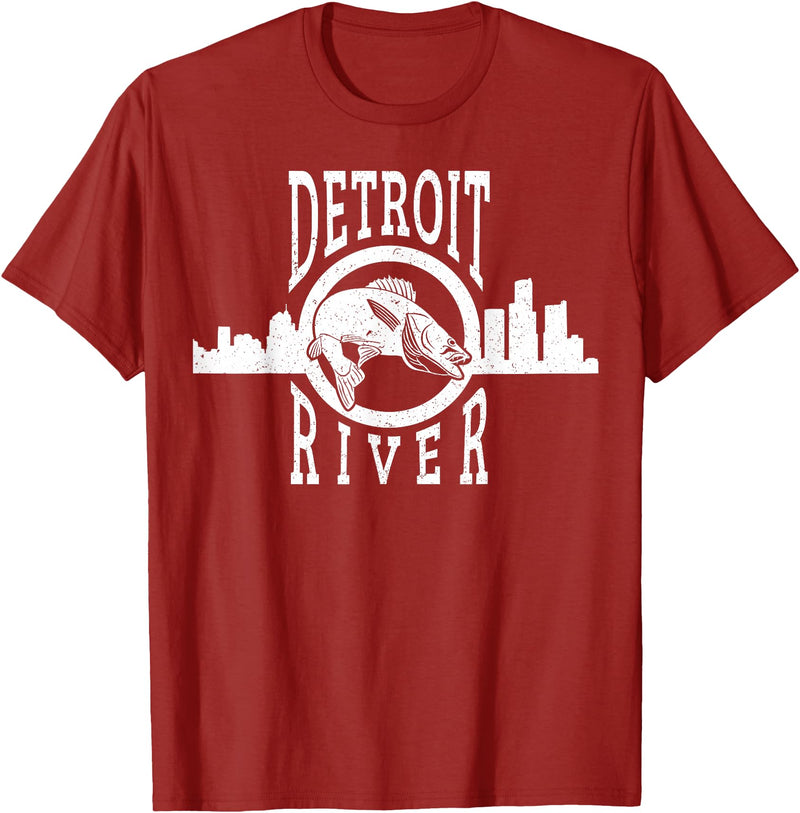 Eternal Angler Detroit River Walleye Fishing T Shirt for Men Women T-Shirt - Cranberry Red