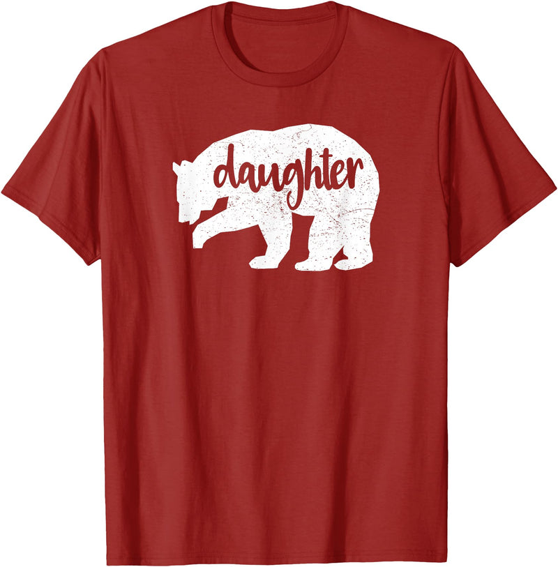 Family & Animals Gifts Daughter Bear - Funny Family T-Shirt Cool Animal Love Tee T-Shirt - Cranberry Red