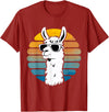 Alpaca Funny Llama Lover Funny Llama Sunglasses T-Shirt - Cranberry Red