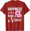 Gift For Nana Happiness Is Being A Nana Pig T-Shirt - Cranberry Red