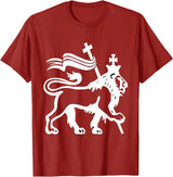 T and T Lion Christian Designs Lion Of Judah T-Shirt - Cranberry Red