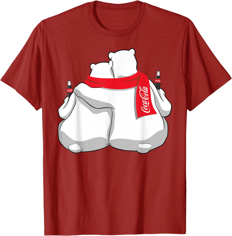 Coca-Cola Company Coca Cola Snowmies Polar Bears Holiday T-Shirt - Cranberry Red