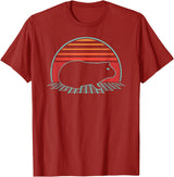 Guinea Pig Graphic Art Designs Guinea Pig Lover Animal Retro Vintage 80s Style T-Shirt - Cranberry Red