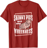 Skinny Pig Wheek Design for a Guinea Pig Lover T-Shirt - Cranberry Red
