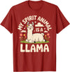 Llama Gift Llama Lover Accessories & Lama Stuff Funny Llama Art for Men Women Kids Alpaca Gag Llama Lover T-Shirt - Cranberry Red