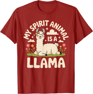 Llama Gift Llama Lover Accessories & Lama Stuff Funny Llama Art for Men Women Kids Alpaca Gag Llama Lover T-Shirt - Cranberry Red