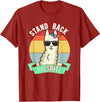 Retro Sunset Llama Spitter Joke Girls Boys Toddler Funny Llama Lover Stand Back I Spit Cute Llamas Spitting Pet T-Shirt - Cranberry Red