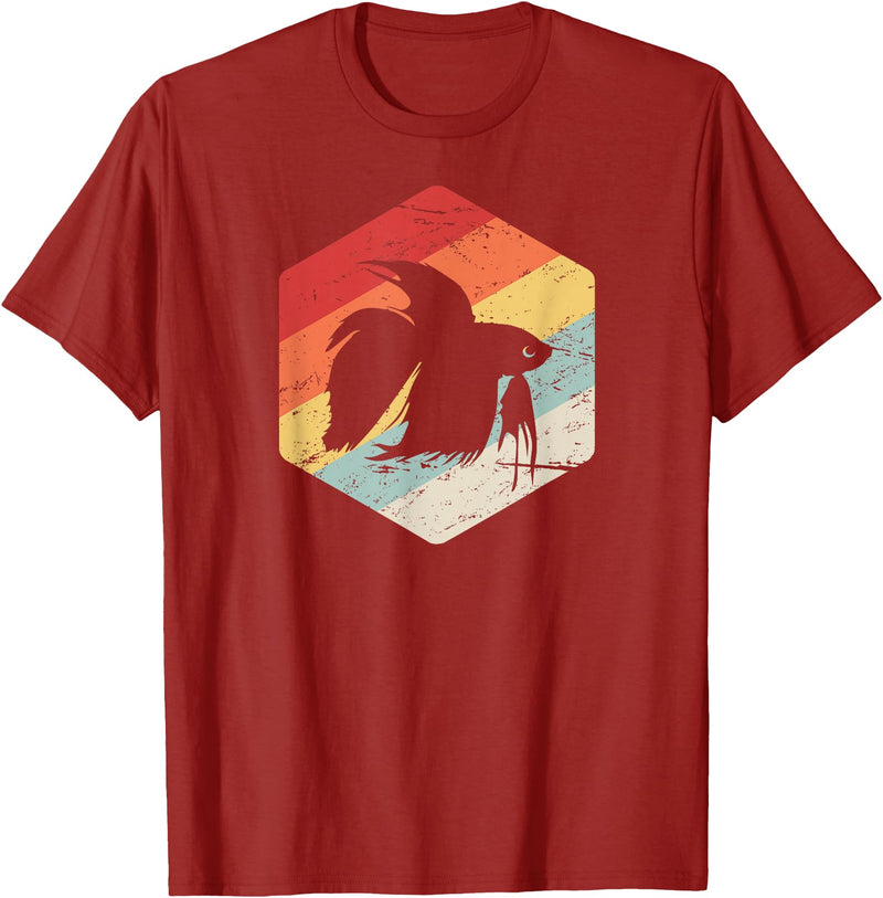 Cool Pet Beta Fish Gift Apparel Retro Vintage Freshwater Aquarium Betta Fish T-Shirt - Cranberry Red