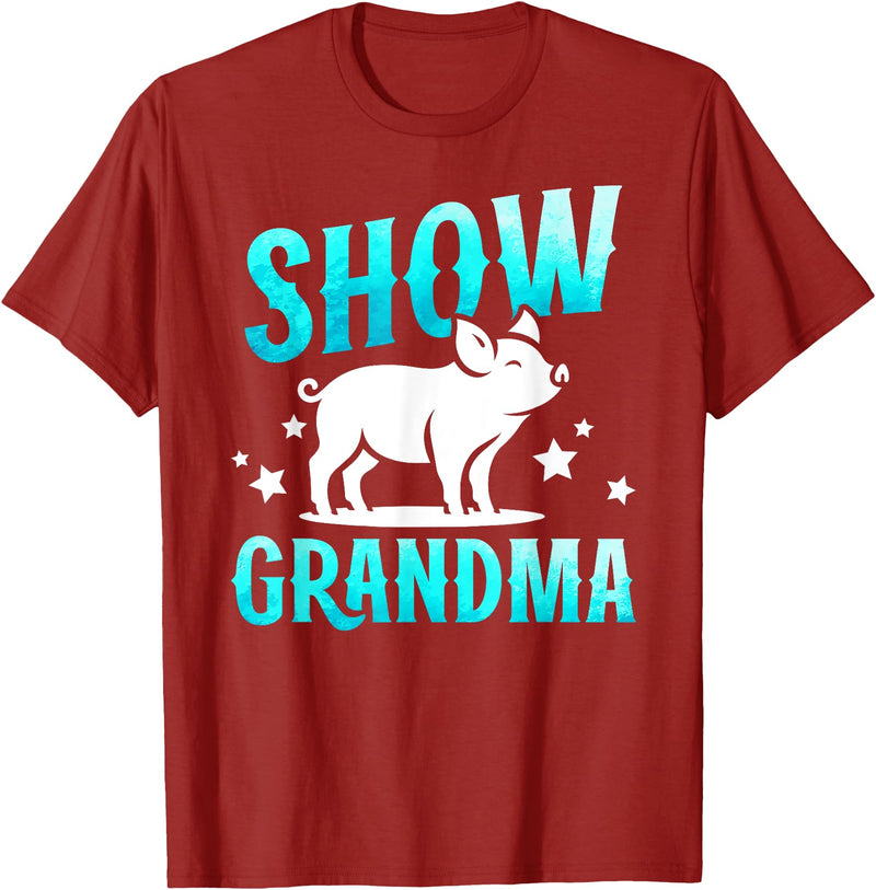 Pig Show Grandma On Mother's Day Pig Show Grandma Best Pig Show Grandmother T-Shirt - Cranberry Red
