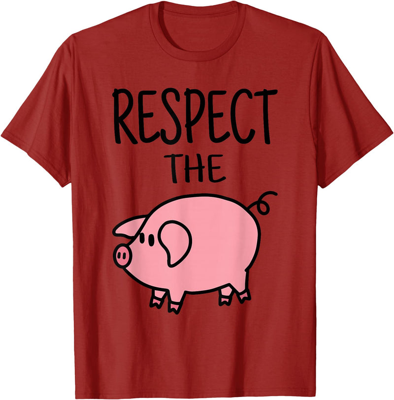 Pig Lover I Swine I Piggy I Children Pig Respect the Pig I Sweet Pig I Children T-Shirt - Cranberry Red