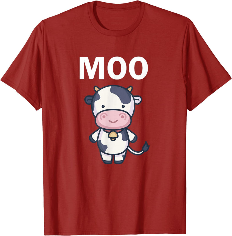 Moo Cow Funny Farmer Cow for Adults Kids Boys and Girls T-Shirt - Cranberry Red