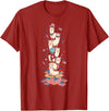 Llama Lovers USA Patriotic Outfits for Women Men Funny Llama American USA Flag Memorial Day 4th of July T-Shirt - Cranberry Red