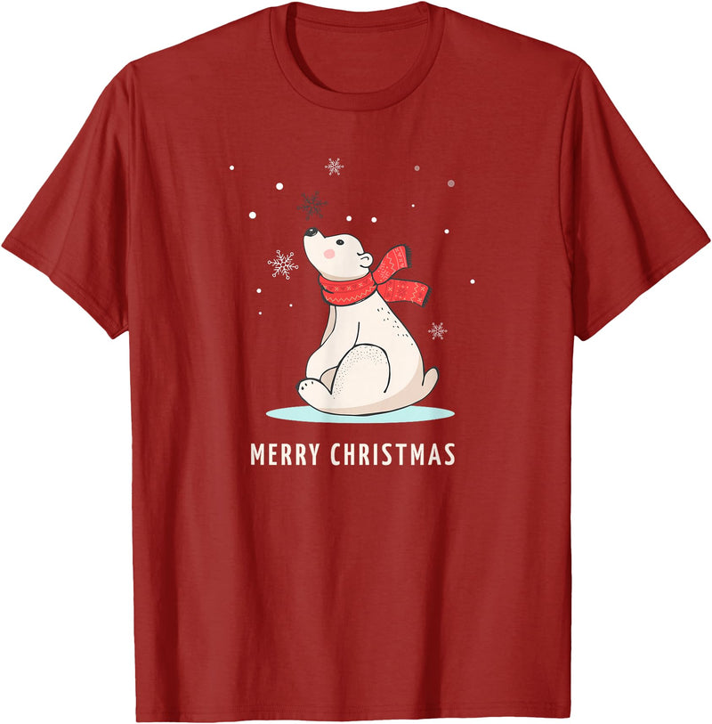 Sassy Southern Charm & Grace Cute Funny & Unique Christmas Polar Bear & Snow T-Shirt Gift T-Shirt - Cranberry Red