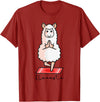 Dibba Designs Llamaste Llama Alpaca Yoga Exercise Fitness Gym Workout T-Shirt - Cranberry Red