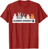 Celebrate Diversity Cute Pet Bunny for Rabbit Lovers T-Shirt in Cranberry Red