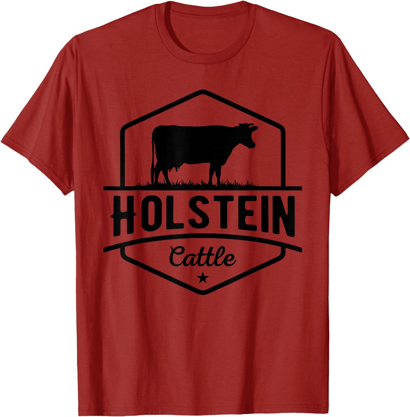 Farm and Holstein Cow for Men and Cattle Clothing Holstein Cattle - Holstein Cow for Farmers T-Shirt - Cranberry Red