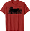Funny Red Angus Rancher Gift for Cattle Lover USA American Flag - America Cow Red Angus Rancher T-Shirt - Cranberry Red