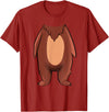 The Easy Costume Idea Shop Bear Halloween Costume Shirt - Brown Grizzly Bear T-Shirt - Cranberry Red
