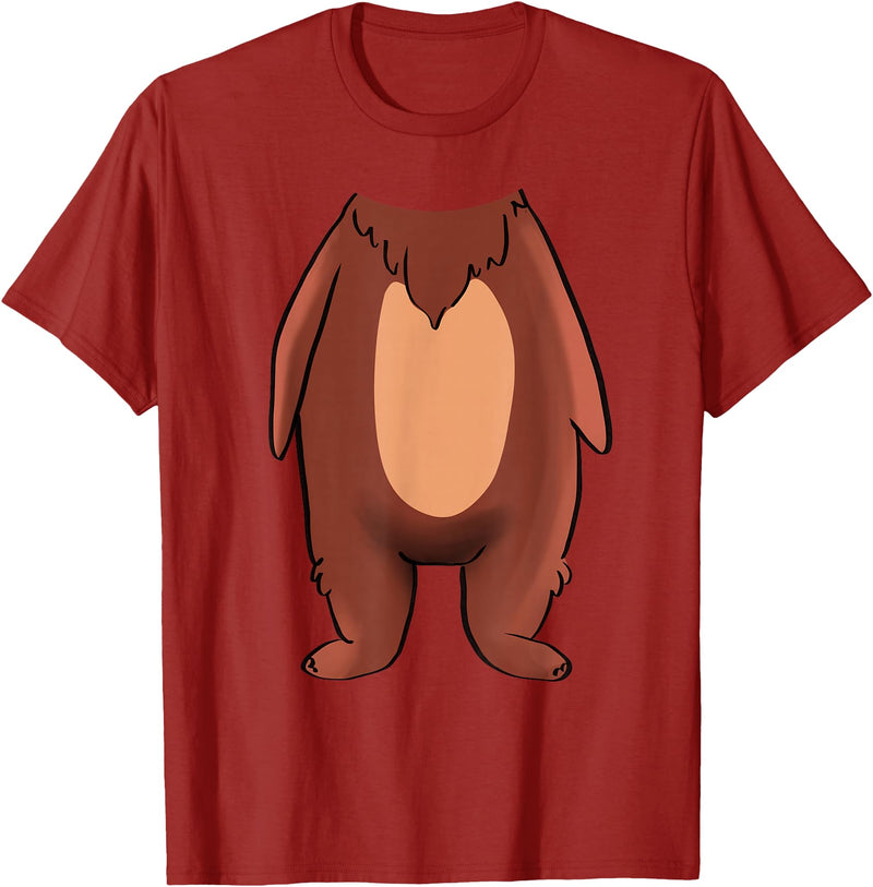 The Easy Costume Idea Shop Bear Halloween Costume Shirt - Brown Grizzly Bear T-Shirt - Cranberry Red